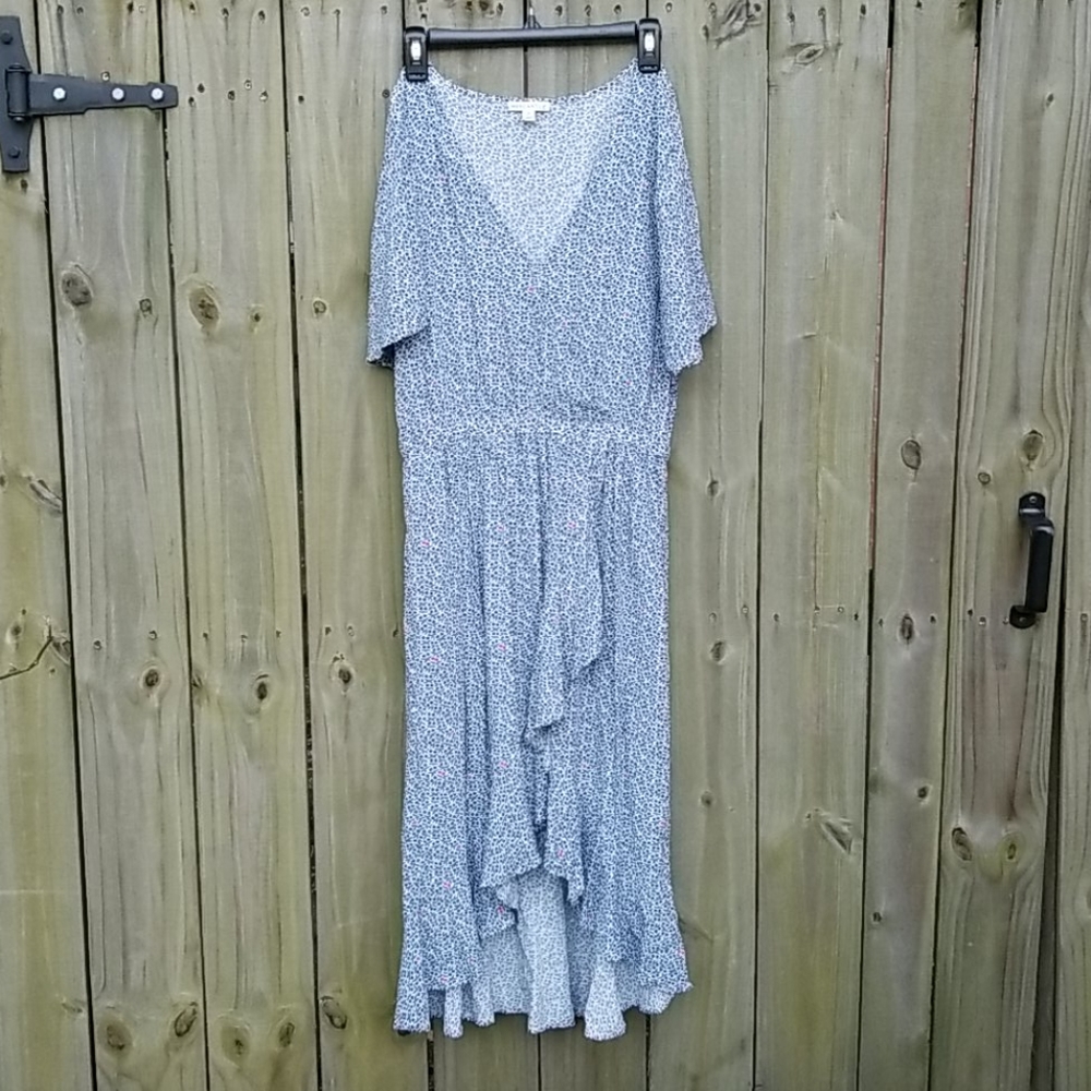 J Crew Mercantile High-Low Ruffle Hem Wrap Dress - Picture 3 of 7